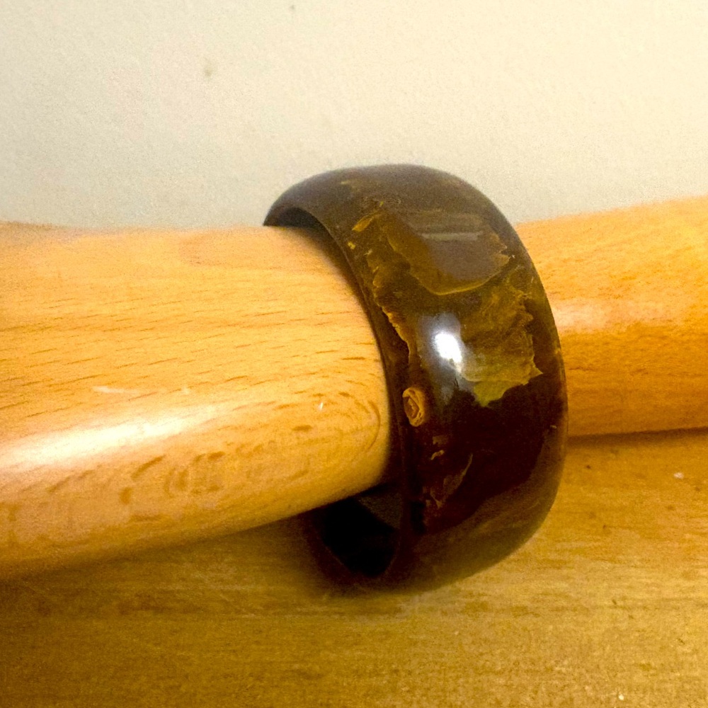 Vintage Brown Swirl Bakelite Bangle Bracelet - Picture 4 of 8